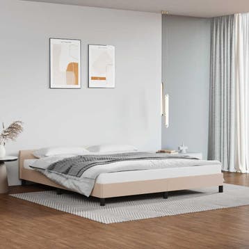 vidaXL Bedframe met hoofdeinde zonder matras Cappuccino, Verzenden, Nieuw