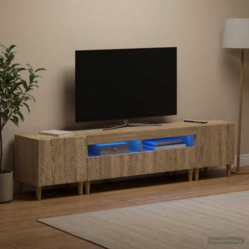 vidaXL 3-delige LED TV-kast DELFT Sonoma Eiken Bewerkt hout, Verzenden