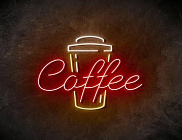 Koffie NEON bord led lichtbord verlichting lamp lichtbak XXL, Verzenden