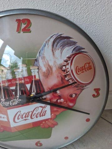 Horloge Coca-Cola - Enseigne publicitaire - Acier