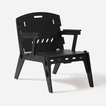 2dekans | SoBuy HFST02-SCH Designstoel Hout Zwart,, Ophalen of Verzenden, Nieuw