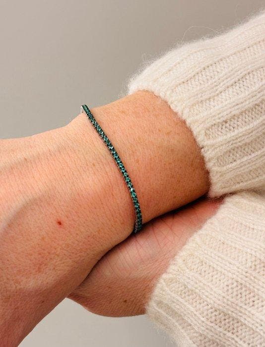 Bibigi - Armband - 18 karaat Witgoud - 1.46ct. tw. - Smaragd, Handtassen en Accessoires, Armbanden