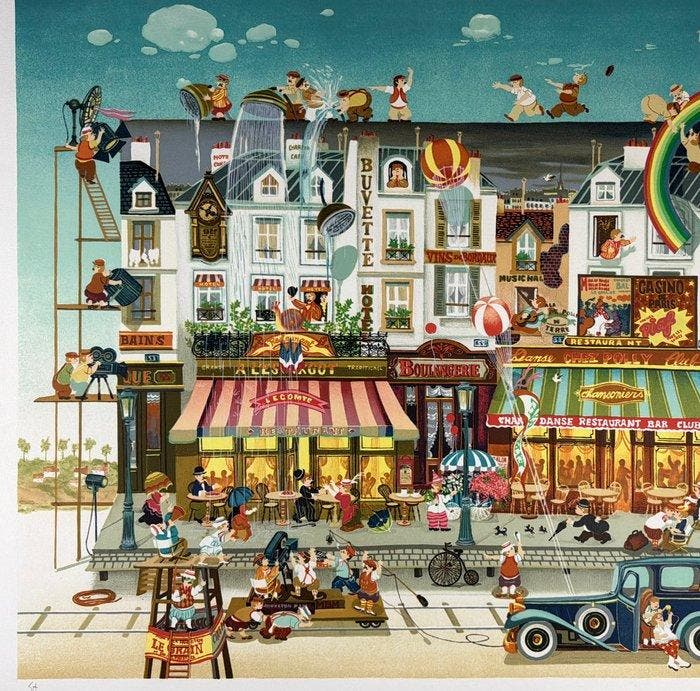 Yamagata Hiro (XX ème siècle) - Sur le Tournage D’un Film, Antiek en Kunst, Antiek | Overige Antiek