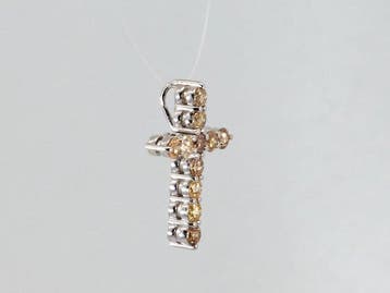 Zonder minimumprijs - Hanger - 14 karaat Witgoud - 0.56ct.