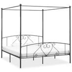 vidaXL Hemelbedframe metaal grijs 180x200 cm, Huis en Inrichting, Slaapkamer | Bedden, Verzenden, Nieuw