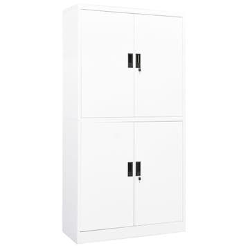 vidaXL Kantoorkast 90x40x180 cm staal wit, Verzenden, Nieuw