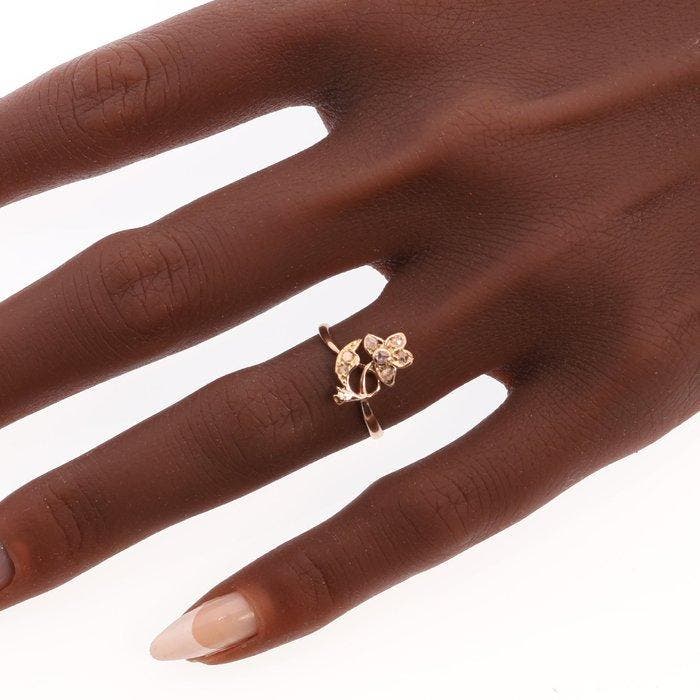 Zonder minimumprijs - Ring - 18 karaat Geel goud - Diamant -, Bijoux, Sacs & Beauté, Bagues