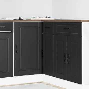 vidaXL Onderkast Porto Zwart Bewerkt Hout, Verzenden, Nieuw
