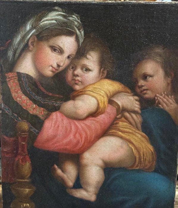 Scuola Italiana (XVIII-XIX), Seguace di Raffaello Sanzio -, Antiek en Kunst, Kunst | Schilderijen | Klassiek