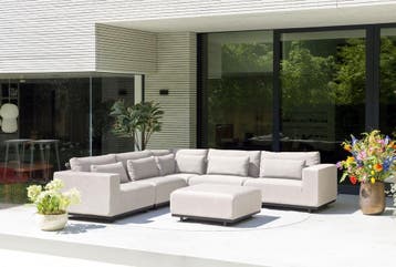 Flow. Lux hoekbank graumel chalk |   Sunbrella | SALE, Tuin en Terras, Nieuw