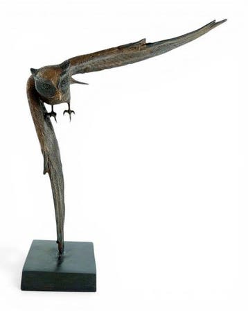 Sculpture, Owl in Flight - 48 cm - Bronze