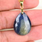 Hanger van natuurlijke blauwe saffier – edelsteen van