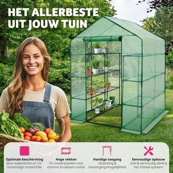 2dekans | tectake® - Broeikas Hobbykas - Veel werkruimte -, Tuin en Terras, Tuinhuizen, Ophalen of Verzenden