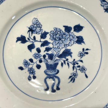 Bord - Porselein - Qianlong blauw wit bord