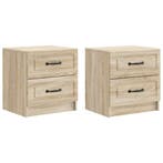 vidaXL Nachtkastje 2 pcs Sonoma Eiken 43 x 34,5 x 44,5 cm, Huis en Inrichting, Slaapkamer | Nachtkastjes, Verzenden, Nieuw