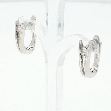 Boucles doreilles - 14 carats Or blanc Diamant (Naturelle)