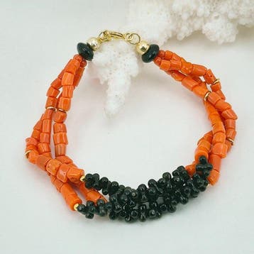 Corail rouge - Argent, Plaqué or - Bracelet - CORALLO