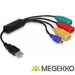 Delock 61724 USB 2.0 externe 4-poorts kabelhub, Verzenden, Nieuw