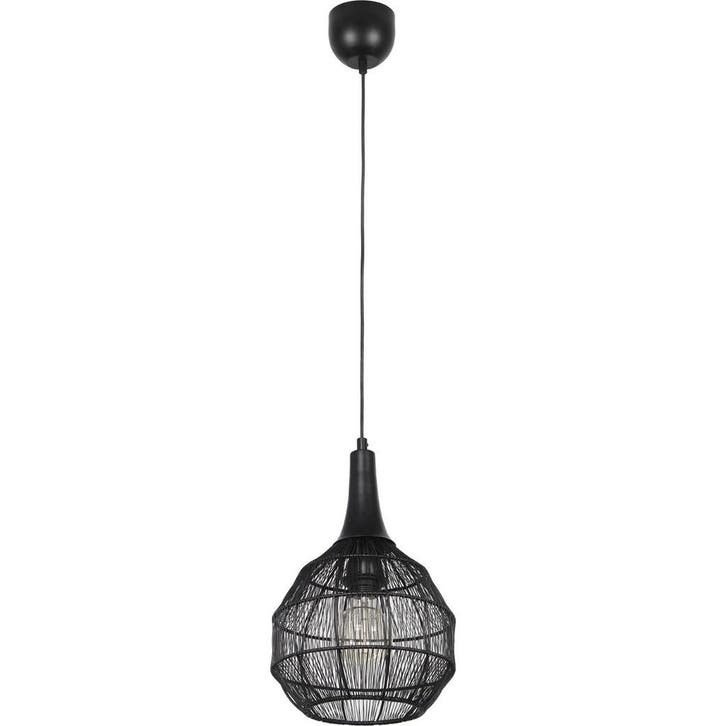 Zwarte Metalen LED Hanglamp Trion Sorana - Rond, E27, Verste, Maison & Meubles, Lampes | Suspensions, Envoi