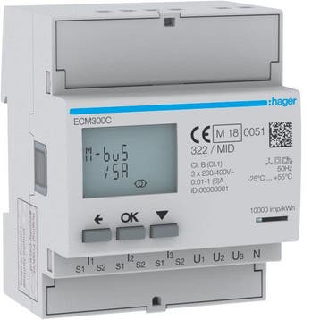 Hager Elektriciteitsmeter - ECM300C, Verzenden, Nieuw