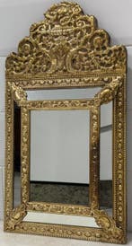 Miroir mural - Laiton doré - Origine Pays-Bas