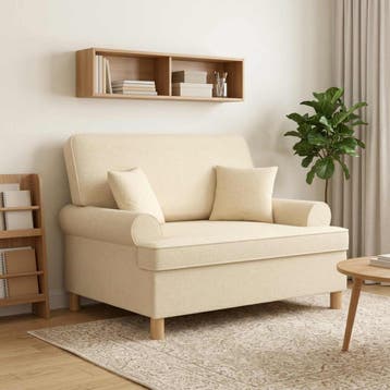 vidaXL XXL fauteuil met kussens Crèmekleurig Stof, Verzenden, Nieuw