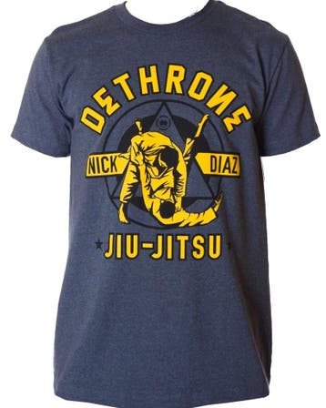 Dethrone Diaz Jiu Jitsu T-shirt Katoen Marineblauw, Vechtsport, Dethrone, Verzenden, Blauw