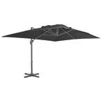 vidaXL Zwevende parasol met aluminium paal 4x3 m zwart, Tuin en Terras, Parasols, Verzenden, Nieuw