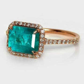 Zonder minimumprijs - Ring - 14 karaat IGI 2,57 ct Zambia