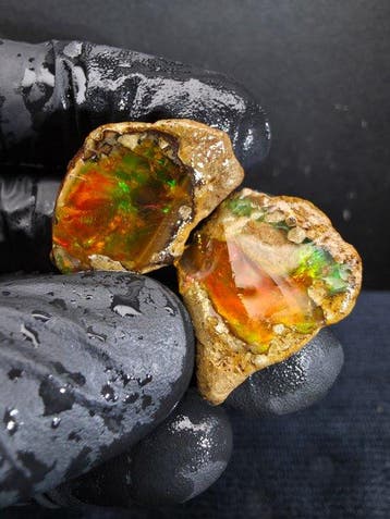 48cts Crystal Opal Specimen Ruw- 9.5 g - (2)