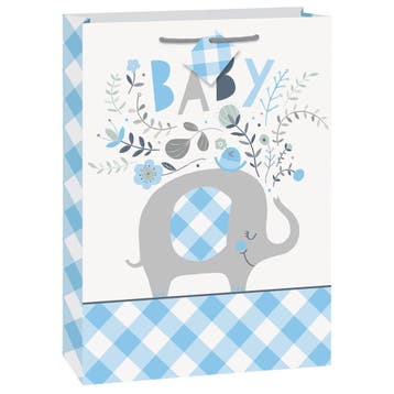 Baby Olifant Geschenktas Blauw, Verzenden