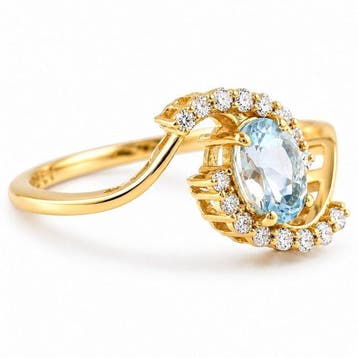Zonder minimumprijs - Ring - 14 karaat Geel goud - 0.62ct., Nieuw