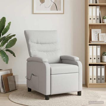 vidaXL Massage Relaxstoel Wolkgrijs Stof, Verzenden