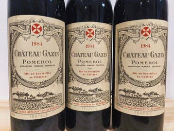 1984 Château Gazin - Pomerol - 3 Bouteilles (0,75 L), Nieuw