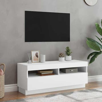vidaXL Tv-meubel met LED-verlichting 100x35x40 cm wit, Verzenden, Nieuw