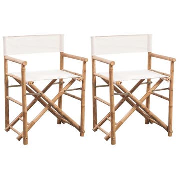 vidaXL Regisseursstoelen 2 st inklapbaar bamboe en canvas, Tuin en Terras, Verzenden, Nieuw