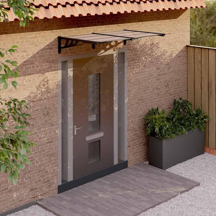 vidaXL Deurluifel 152,5x90 cm polycarbonaat zwart, Tuin en Terras, Zonneschermen, Nieuw, Verzenden