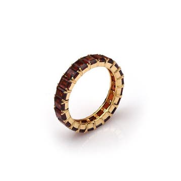 Eeuwigheidsring - 22 karaat Geel goud - 5.65ct. tw. Granaat