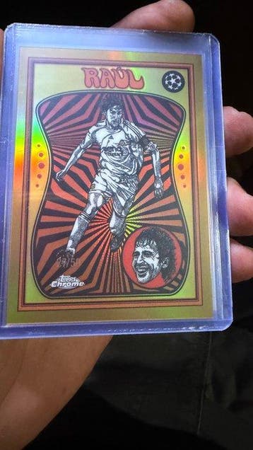 Topps Chrome UCL Raúl Gold Refractor /50 Carte sérialisée,, Collections