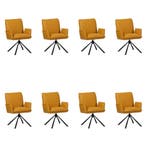 Set van 8 Leren draaibare eetkamerstoelen Elite - Toledo, Ophalen of Verzenden