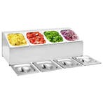 vidaXL Gastronormbakkenhouder met 4 GN 1/6 bakken roestvrij, Verzenden