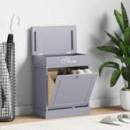 vidaXL Schoenenkast 50x28x58 cm paulowniahout grijs, Verzenden