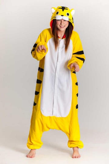 KIMU® Onesie Gele Tijger Pak XS-S of 152-158 Tijgerpak Kostu, Kleding | Dames, Ophalen of Verzenden, Nieuw