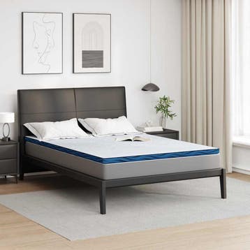 vidaXL Matras Topper 140 x 190 cm dik Jacquard stof Wit, Maison & Meubles, Verzenden
