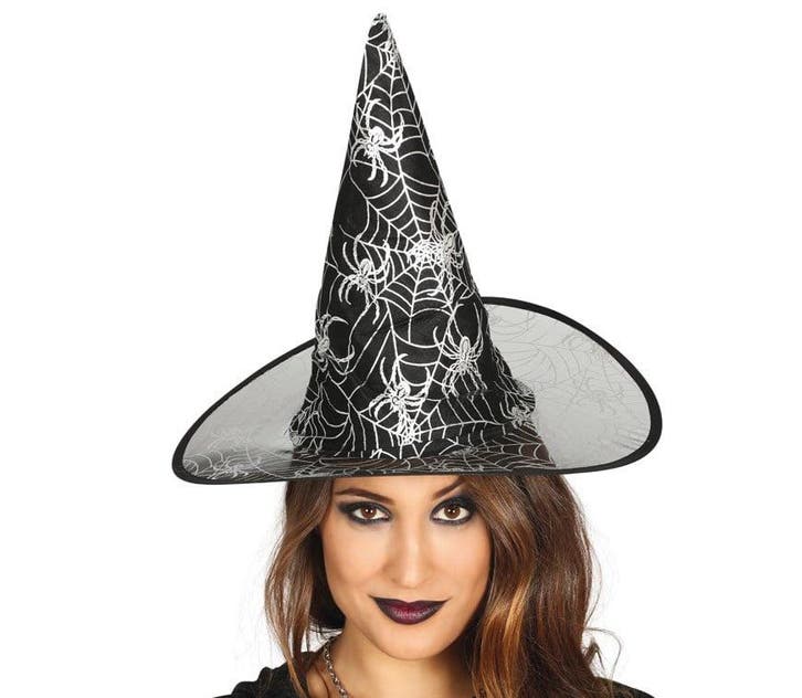 Halloween Heksenhoed Spinnenweb Zwart, Hobby en Vrije tijd, Feestartikelen, Nieuw, Verzenden