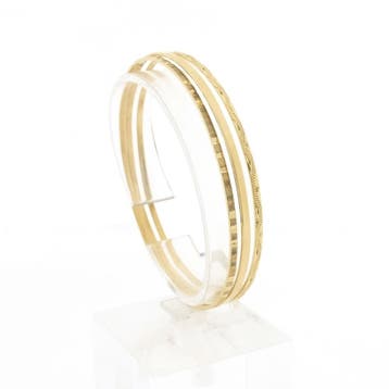 Gouden armbanden set; Maat M/L (Slavenarmband), Ophalen of Verzenden, Gebruikt, Goud, Goud