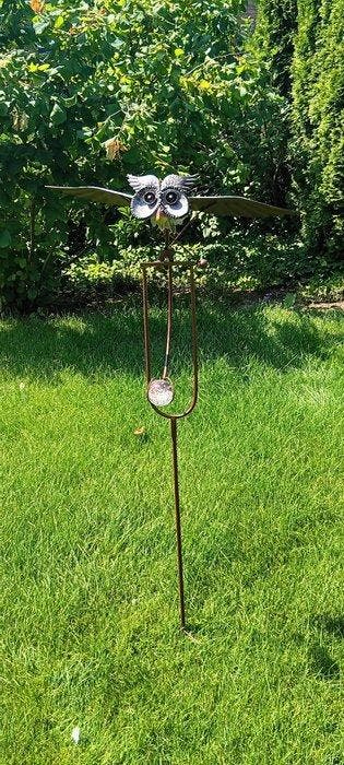 sculptuur, Hand vervaardigd- Tuimelaar- uil - 59 cm -