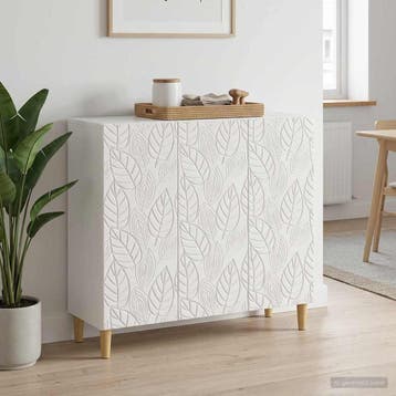 vidaXL Dressoir Hoogglans Wit 89 x 34,5 x 80 cm Bewerkt hout, Verzenden