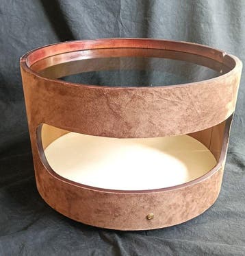 Centre de table - Noyer, Cuir de veau