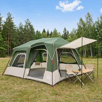 vidaXL Directe Tent 8-persoons Groen 185T Polyester met PU, Caravans en Kamperen, Verzenden, Nieuw
